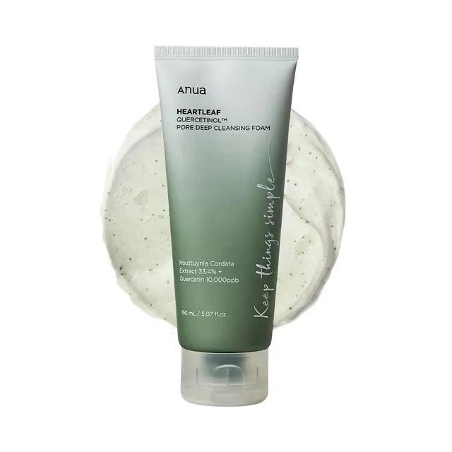 Anua - Heartleaf Quercetinol Pore Deep Cleansing Foam - Mousse nettoyante en profondeur pour les pores - ajk. Glow Beauty